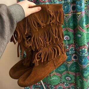 Minnetonka Suede Fringe Boots
